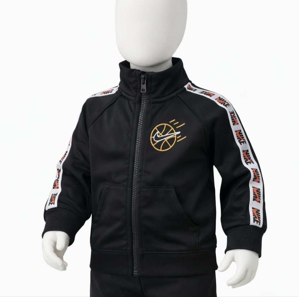 Nike Toddler Boys' Full-Zip Basketball Track Jacket - Black/Orange - 24 Months